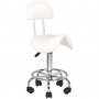 Козметичен/фризьорски стол - табуретка с облегалка AS-6001- 45/60 см - бяла/черна, снимка 1