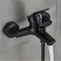 Смесител за баня и душ, черен мат за вана с две функции и стенен монтаж, снимка 5