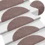vidaXL Изтривалки за стълби, самозалепващи се, 15 бр., 65x21x4 см, светлокафяви, полукръгли, големи, снимка 2