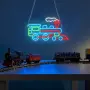Цветен LED неон с парен локомотив, USB захранване и димиране, снимка 6
