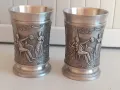 Немски чаши за ракия от калай, 40 мл.  Antik*Vintage#73, снимка 1