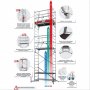 двойно мобилно алуминиево скеле много леко и стабилно до 6м раб височина, снимка 15