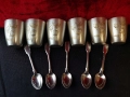 СССР-сребърни 875 чаши с позлата,шест броя/Царска Русия пет лъжички сребро 84-100 лв за брой/, снимка 5