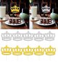 10 бр корона корони брокатен картон злато сребро топери украса декор мъфини кексчета