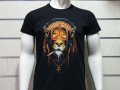Нова мъжка тениска с дигитален печат Лъв хипи пушач, снимка 8