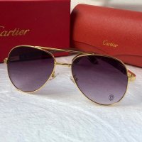 Cartier висок клас мъжки слънчеви очила авиатор с дървени дръжки, снимка 5 - Слънчеви и диоптрични очила - 42814235