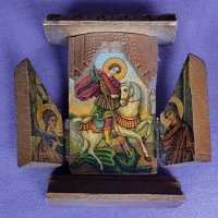 малък,руски триптих- икона, снимка 1 - Антикварни и старинни предмети - 42274850