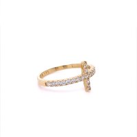 Златен дамски пръстен 1,64гр. размер:55 14кр. проба:585 модел:20545-6, снимка 3 - Пръстени - 42815810