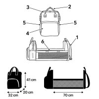 Чанта за бебешка количка, 2 в 1 бебешка раница, многофункционална раница, кошара, повивалник, снимка 13 - Други - 33321974