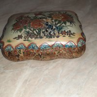 Страхотна стара китайска кутия бижутерка порцелан сатцума, снимка 5 - Антикварни и старинни предмети - 44263071