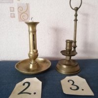 Свещници стара барокова бронзова изработка и две гасила на свещи, снимка 6 - Антикварни и старинни предмети - 41769987
