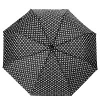 Автоматично сгъваем чадър за дъжд, черен с шарка на бели цветя 31 см, снимка 1 - Други - 42875765