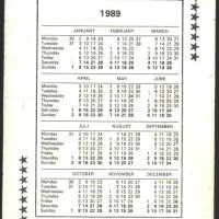 Джобно календарче Еротика 1989, снимка 2 - Други ценни предмети - 34071744