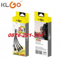 Качествен удобен кабел KLGO 3в1 – Type-C, MicroUSB и iPhone samsung huawei, снимка 2 - USB кабели - 30428927