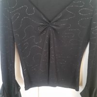 Черна официална блуза, снимка 1 - Блузи с дълъг ръкав и пуловери - 42279882