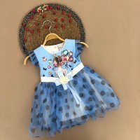 Рокля в синьо момиче с балони Размери -1г.2г.3г.4г. Цена -35 лв, снимка 1 - Детски рокли и поли - 39262185