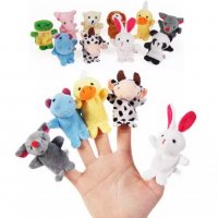 10 бр животни мини кукли за пръсти пръстчета за куклен театър от плат Animal finger, снимка 1 - Кукли - 24567887