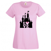 Дамска тениска Minnie Love Disney Castle Подарък,Изненада,Рожден ден,, снимка 5 - Тениски - 36530274