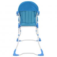 Високо бебешко столче за хранене, синьо и бяло, снимка 5 - Столчета за хранене - 37922025