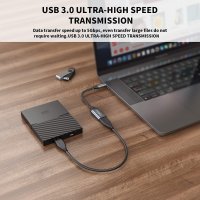 PIPIKA USB C към USB 3.0 адаптер, USB C мъжко към USB A женско, 5Gbps, найлонова оплетка, снимка 7 - USB кабели - 40119312