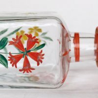 Стара Австрийска ръчно рисувана бутилка за алкохол 1960те, снимка 5 - Колекции - 35093185