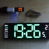 Голям електронен часовник DS-6629, с термометър и дата.  Дистанционно управление, снимка 12 - Стенни часовници - 42589111