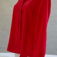 Червена дамска блуза с ефектна връзка Numoco - XL, снимка 4 - Блузи с дълъг ръкав и пуловери - 42596252