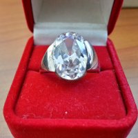 Сребърен пръстен с циркон, снимка 1 - Антикварни и старинни предмети - 42771272
