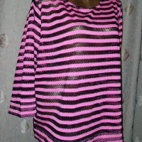 XXL Блуза в розово и черно, снимка 3 - Блузи с дълъг ръкав и пуловери - 42899656
