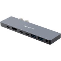 USB Хъб USB Преобразувател CANYON CNS-TDS08DG, 8-in-1 Multiport Docking Station Dual, снимка 3 - Друга електроника - 31110376