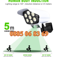 Соларна LED лампа тип камера с дистанционно, фалшива камера 2 в 1, снимка 2 - Други - 44586042