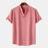 Мъжка едноцветна риза с къс ръкав, 11цвята , снимка 8 - Ризи - 44760177