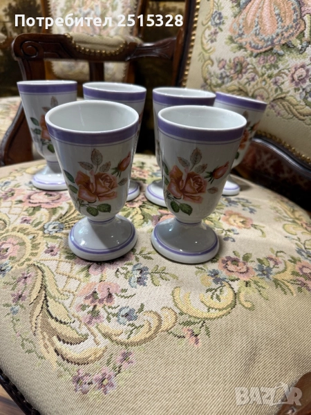 красив комплект от 6 чаши за капучино limoges, снимка 1