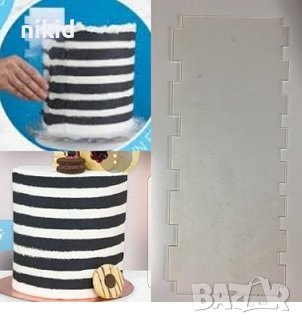 Пластмасова Текстурна шпатула за релеф линии зебра черти уред пластмасов двустранен Голям скрапер, снимка 1