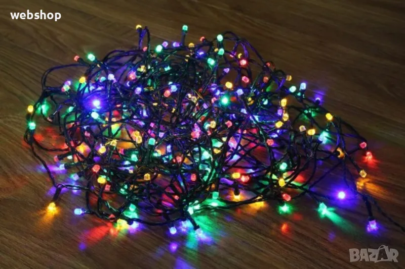 Коледни лампички Кристал с удължител  10 метра , 100 лампи, снимка 1