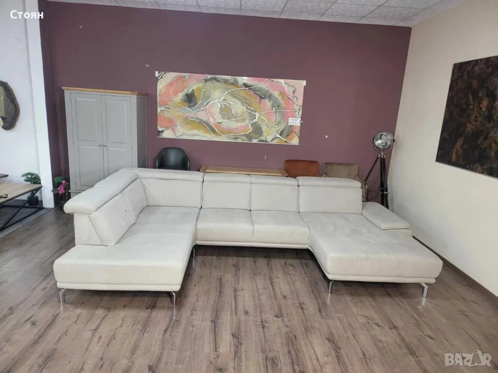 ПРОМОЦИЯ!!! Бежов П - образен ъглов диван ZE-EM20021, снимка 1