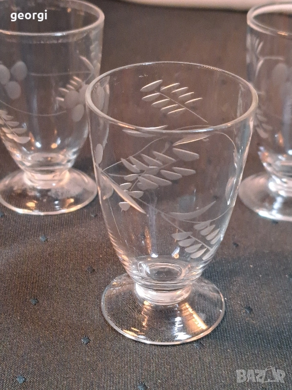 три гравирани чаши за ракия 29/6, снимка 1