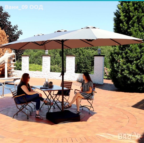 400см! ДВОЕН градински чадър, снимка 1