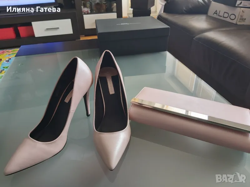 Нови токчета 39-40 номер и чанта в бебешко розово Dorothy Perkins, снимка 1