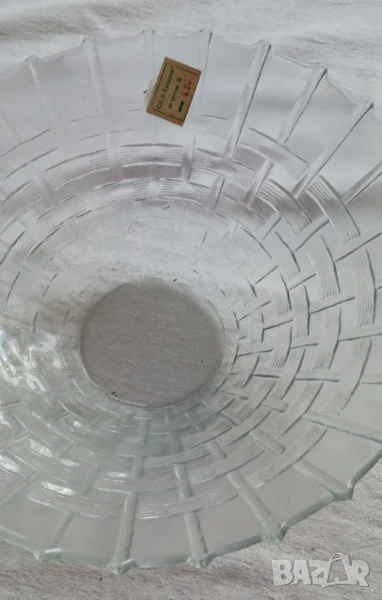 Стъклена фруктиера / голяма стъклена купа, снимка 1