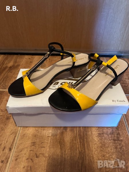 Жълто-черни сандали, 36 номер, снимка 1