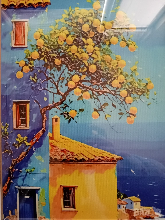 Средиземноморски пейзаж в рамка 21 / 30 см., снимка 1