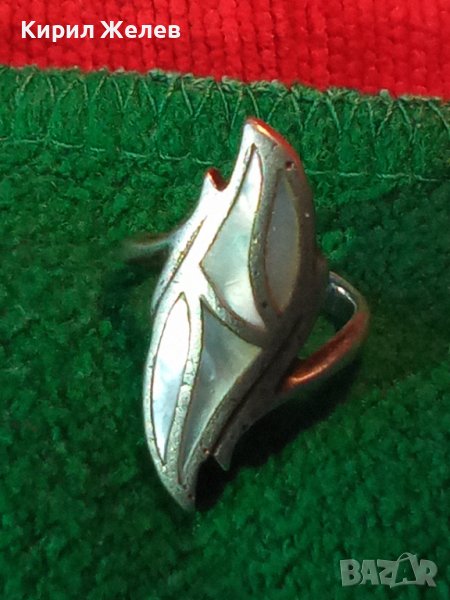 ИЗИСКАН СЕДЕФЕН СРЕБЪРЕН АР НУВО ПРЪСТЕН СРЕБРО 925 ЮВЕЛИРНА РЪЧНА ИЗРАБОТКА 34615, снимка 1