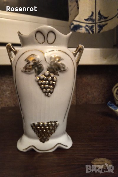 Порцеланова баварска ваза с позлата , снимка 1