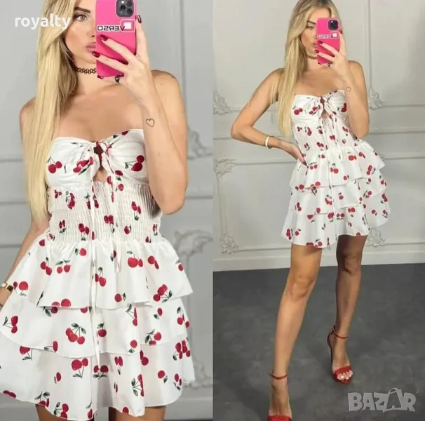 Рокля с черешки без презрамки , снимка 1
