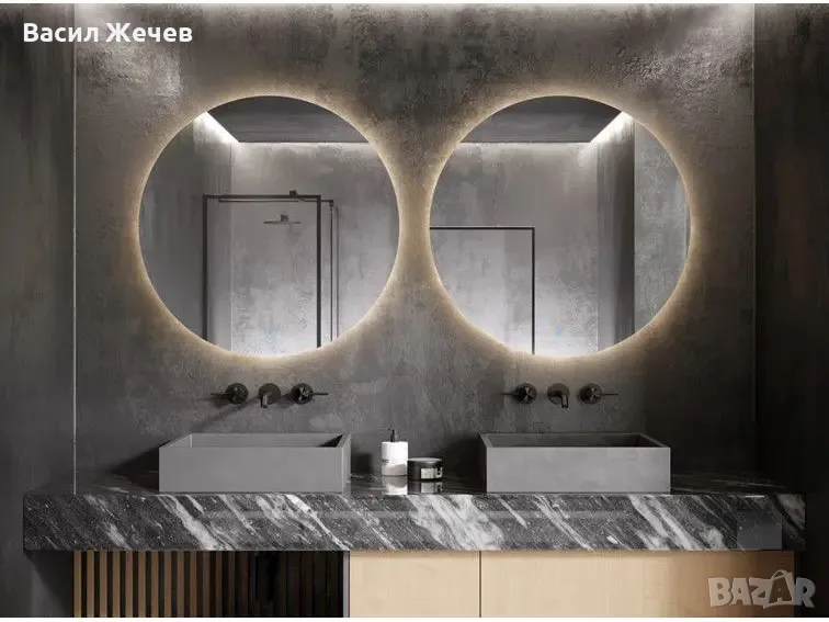 Огледало за баня, Кръг ф60, LED осветление 4000К, снимка 1