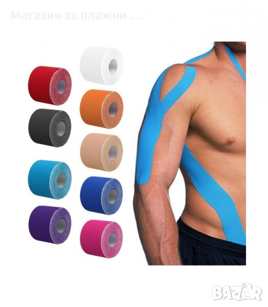 КИНЕЗИТЕРАПИЯ С КИНЕЗИОЛОГИЧНИ ЛЕПЕНКИ, ЛЕНТИ - код Кинезио лента, снимка 1