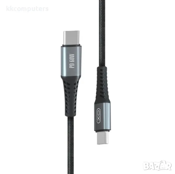 XO PD кабел Type-C - Type-C 60W, 1m, XO-NB-Q167 / Черен / Баркод : 2403887, снимка 1