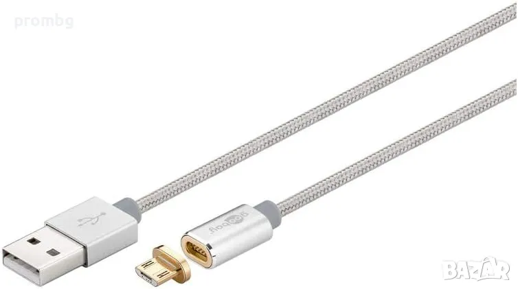 магнитен микро USB 2.0 кабел, Type C, GOOBAY,  Германия, снимка 1