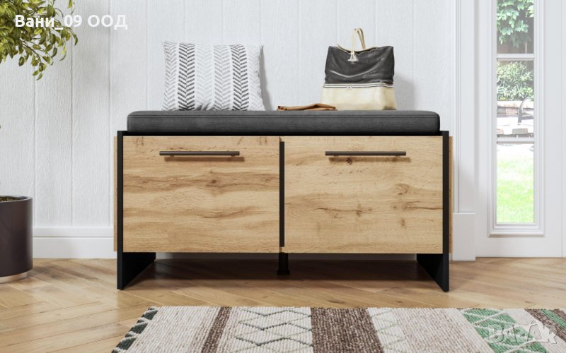 Стабилен шкаф за обувки с възглавница за сядане, снимка 1